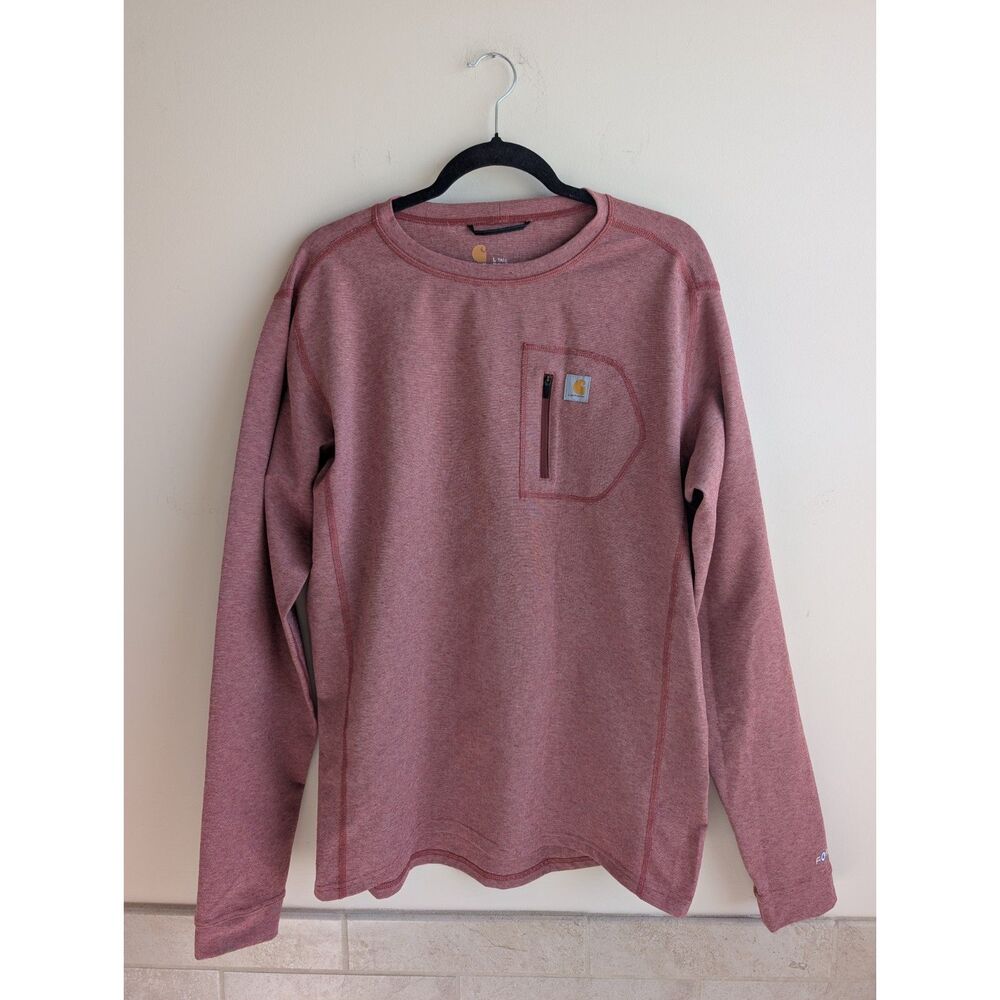 Carhartt Force MBL100 Men's Large Tall Fired Brick Heavyweight Base Layer Crew